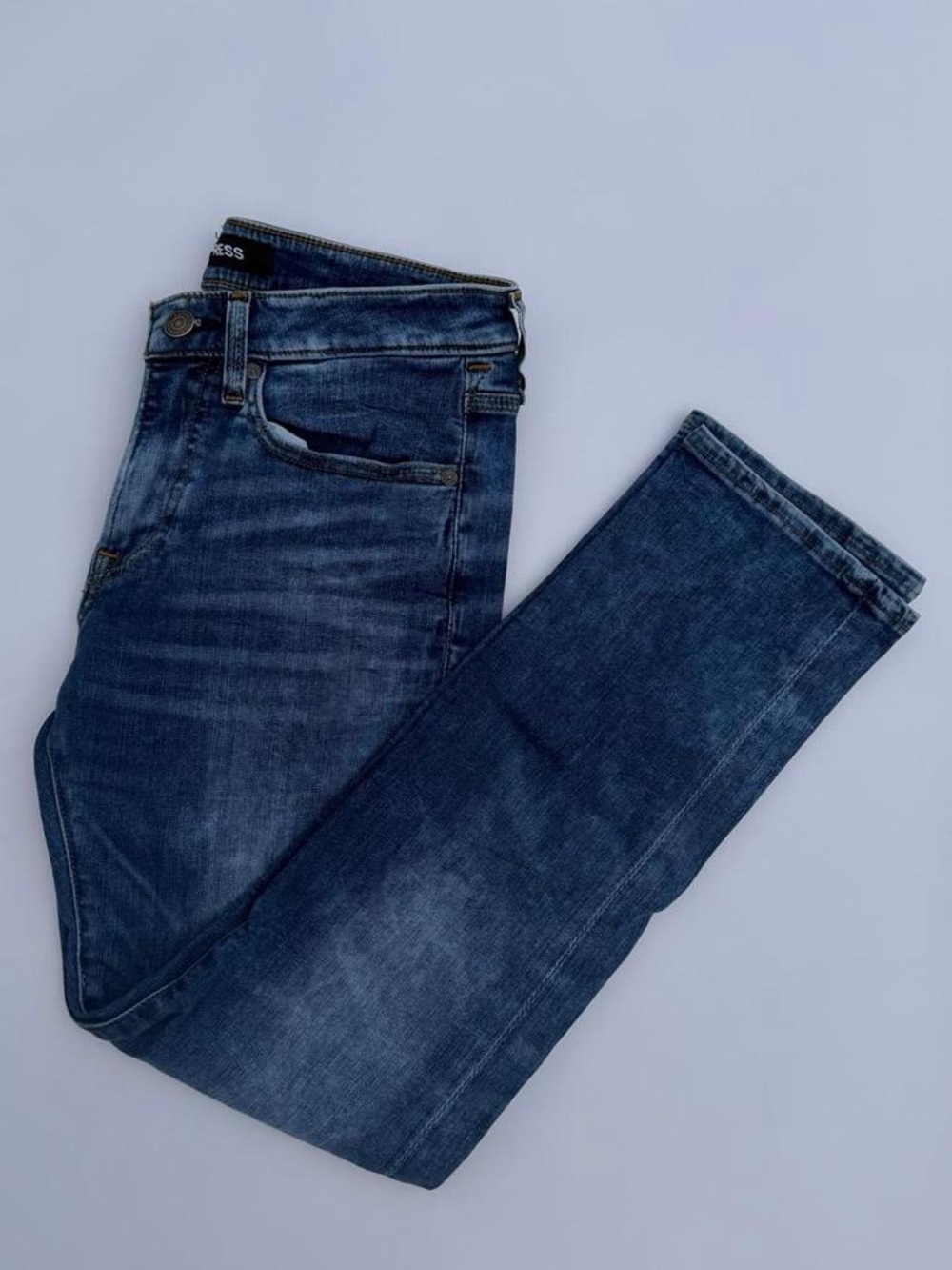 Express Men's Dark Blue Slim Straight Jeans